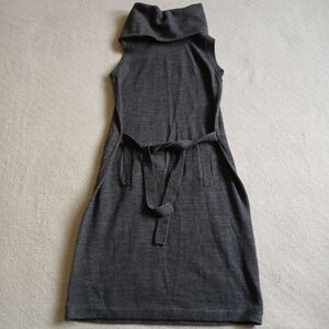 design history ♡ merino wool gray turtleneck dress dark academia